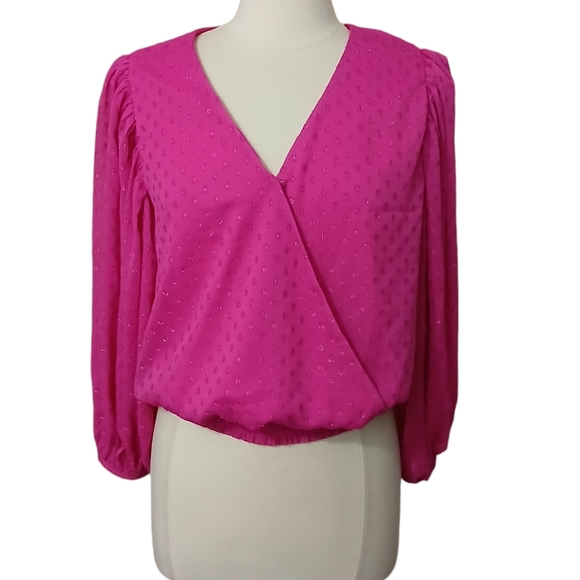 MSK Long Sleeve Surplice Blouse Size Large - Picture 1 of 4